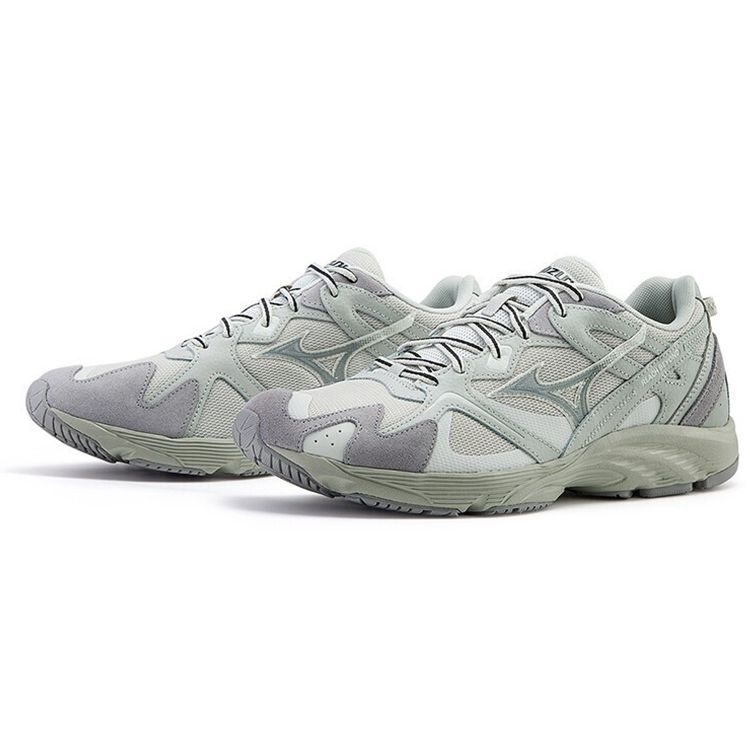 Mizuno Retro Fabric Synthetic Leather Non-Slip Wear-Resistant Breathable Low-Top Running Shoes Unisex Sneakers Gray D1GH212509