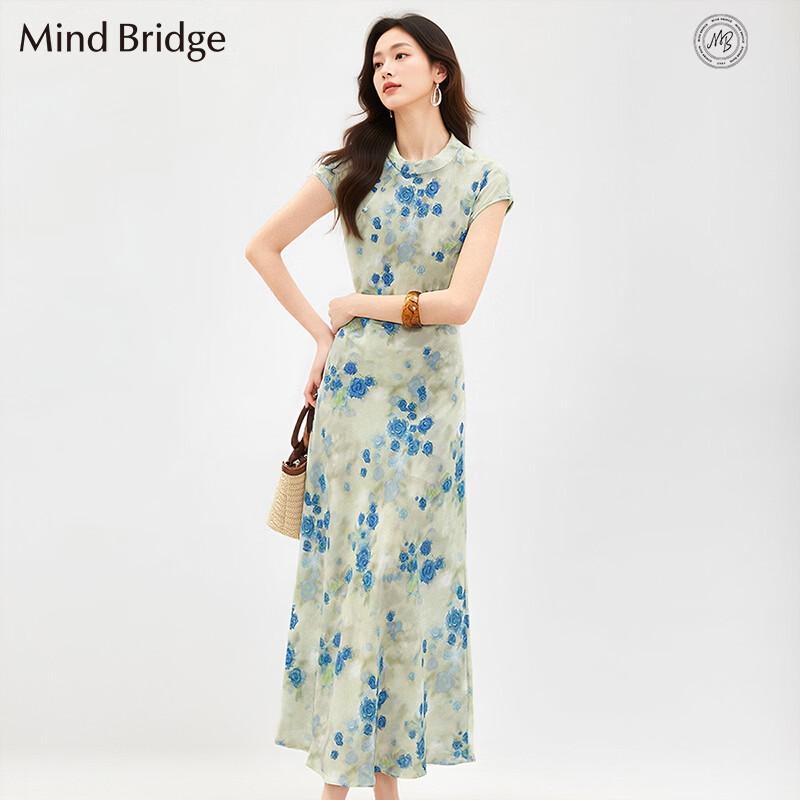 Mind Bridge New Chinese Style Floral Qipao Dress L/170