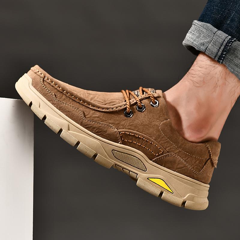 Men Shoes Genuine Leather Flats Men Loafers High Quality Outdoor Men Sneakers Rubber Male Casual Shoes