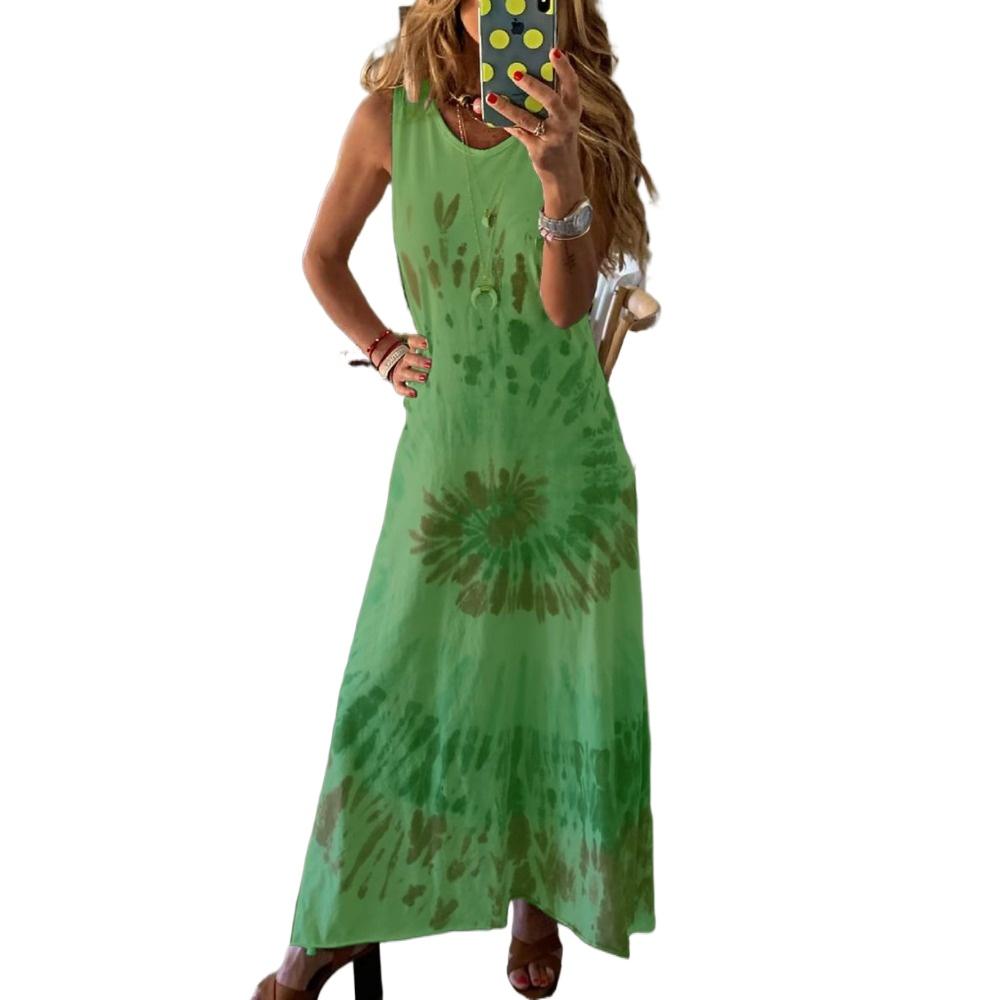 

HNXC Женские модные летние повседневные платья без рукавов с круглым вырезом XXXXXL