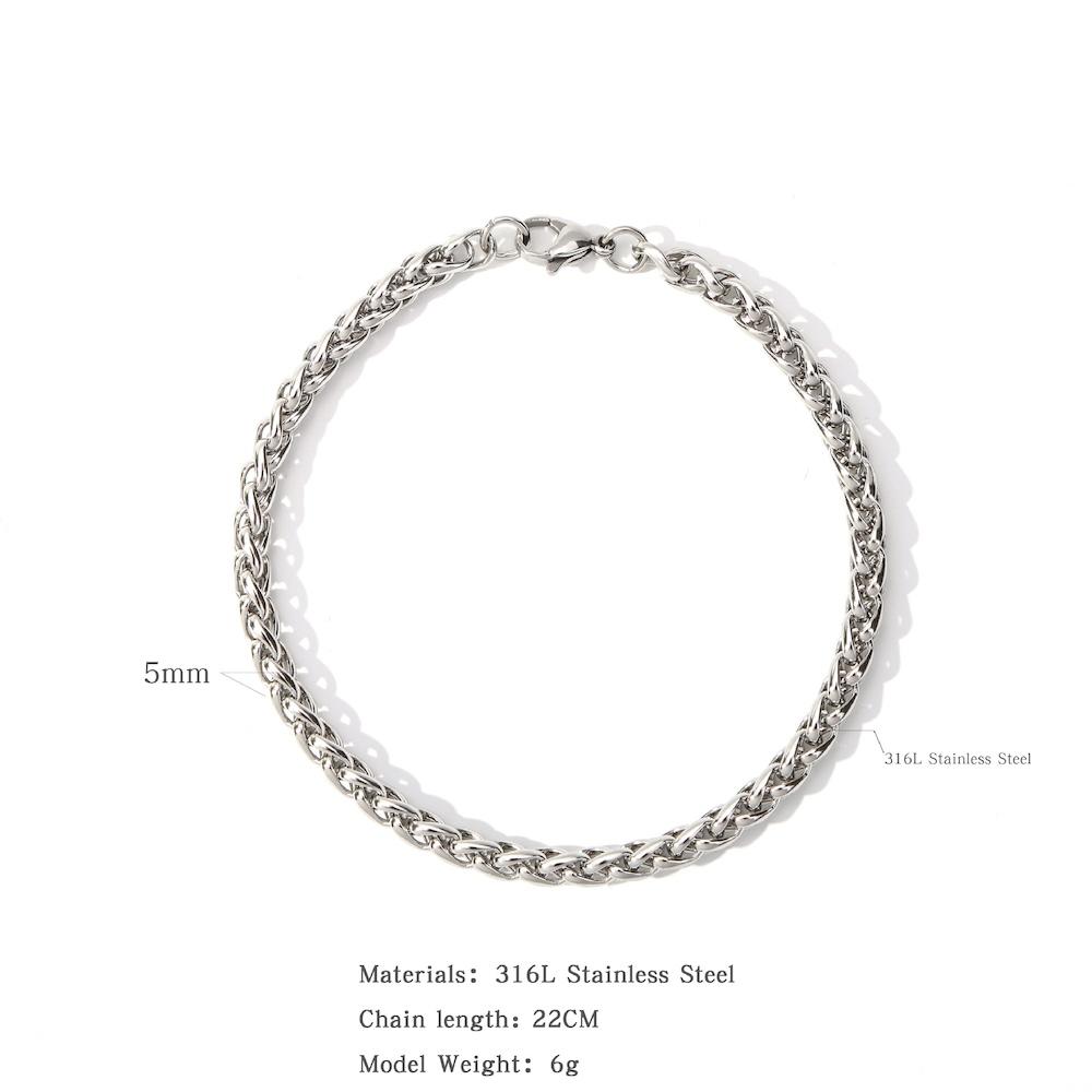 Hip Hop Stainless Steel Spinal Chain Bracelet Simple Men Titanium Steel Jewelry Fashion Party Accessories Gifts