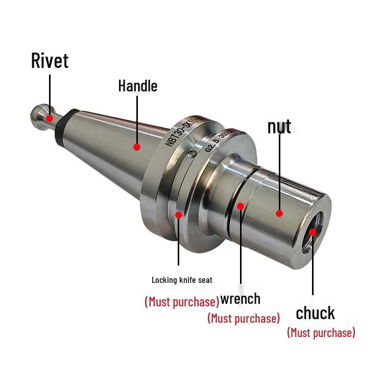High Precision CNC Engraving Machine Tool Holder NBT30/SK10/16 with Dynamic Balance and Collet Wrench