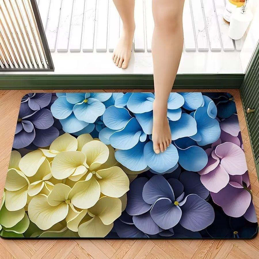 3D Floor Mat Little Daisy Strong Absorbent Quick Dry Foot Mats Bathroom Non-slip Soft Mats Bathroom Carpet