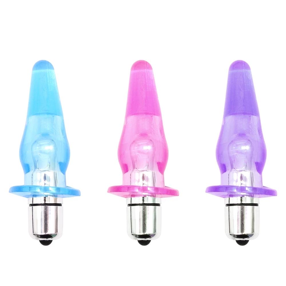 Smooth Anal Vibrator Dildo Butt Silikonová zátka Masáž prostaty Anal Beads Vibrátor