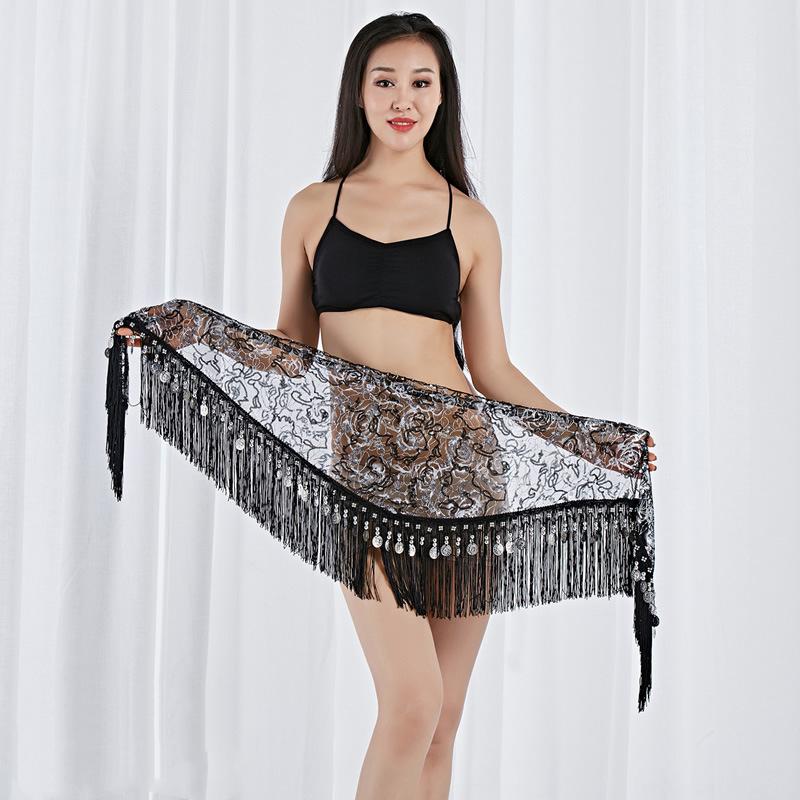 Belly Dance Hip Scarf Wemen Scarf Dance Sequins Arabic Latin Hip Scarf Sexy Belly Dance Belt Wrap Skirt Affordable