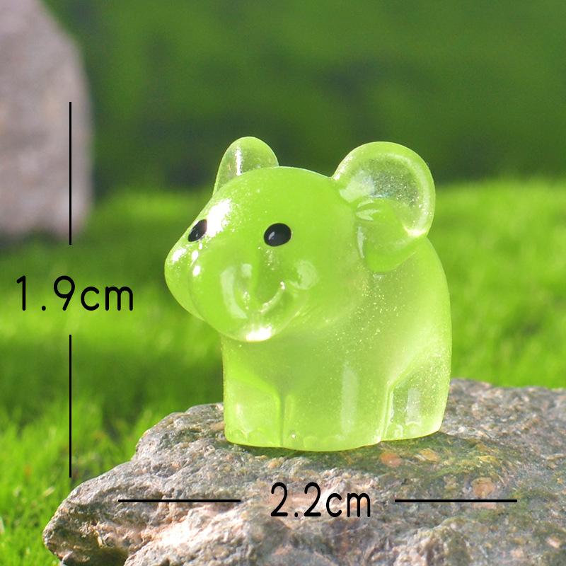 New Micro-landscape Creative Simulation Cute Glow-in-the-dark Elephant Gardening Diy Handcrafted Decorative Desktop Mini Ornaments