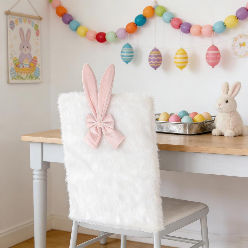 Easter Chair Back Cover Decorative Seat Protector Slipcovers Seat Covers For Chairs For Party Birthday Kitchen Home Apartment