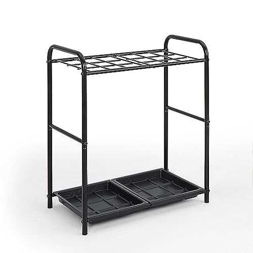 Sunny Point Slim Umbrella Stand with Removable Water Tray Steel Construction Stylish Commercial-Grade Large Capacity Stable Black Holds 18 Umbr 9390₽