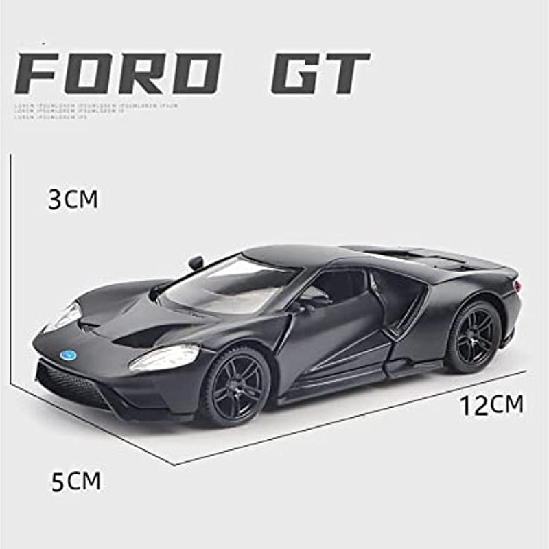 Model auta Ford GT v měřítku 1/36, stahovací autíčko s otevřenými dveřmi pro děti Batole Kluci Dívčí Dárková kolekce