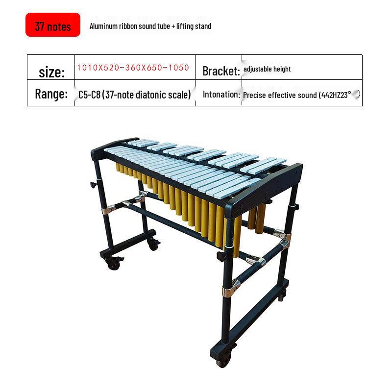 Professional Marimba Rosewood & Aluminum Xylophone, 32-37 Tone Percussion Steel Tongue Drum