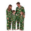 Family Matching Christmas Outfits with Stand Collar, Button Front and Holiday Print