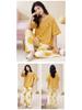 Women's Korean Style Cartoon Pajama Set - Short Sleeve, Long Pants, Plus Size, Casual Homewear