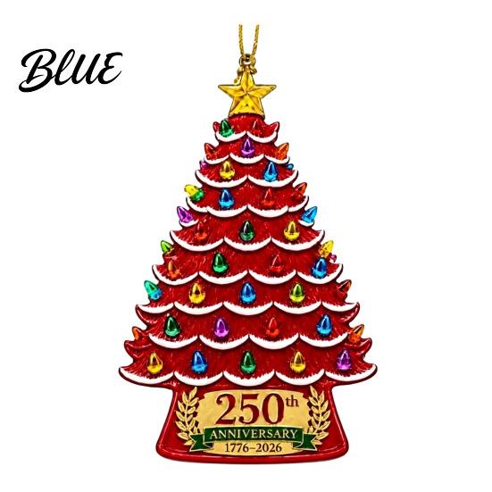 Decorative Wall Ornaments 250 Anniversary USA Christmas Tree Ornament 1776-2026 2D Acrylic Customized Gifts Years America Hanging Decoration