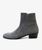 Joenshoe Hugo Rounded Suede Side Zipper Chelsea Boots Gray