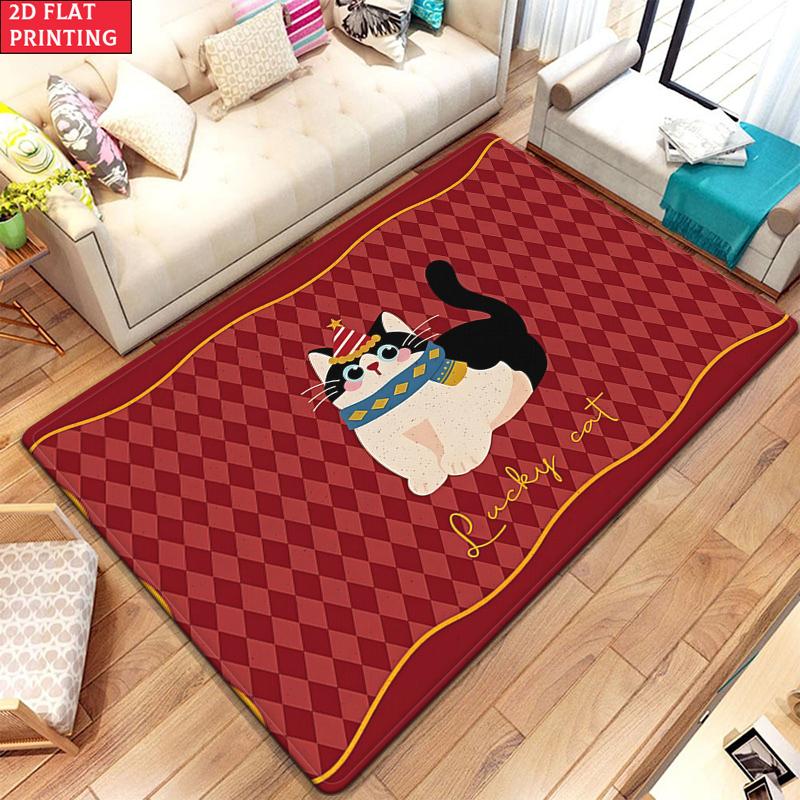 Kawaii Cartoon Bear Large Room Carpet Non Slip Cartoon Kids Bedroom Living Room Floor Mat Home Decor Children's Play Carpet