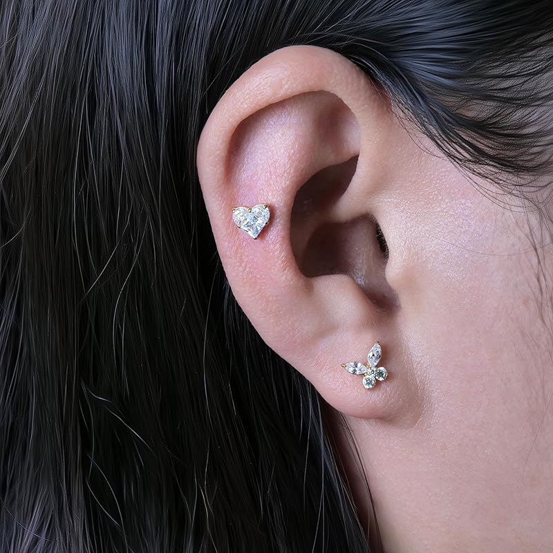 Limerencia hypoallergene øredobber i rene titan medisinsk bruk Etterlater den andre piercingen på titan Kompatibel med metallallergier skruetype