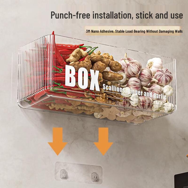 Kitchen Wall-Mounted Onion Ginger Garlic Storage Box
