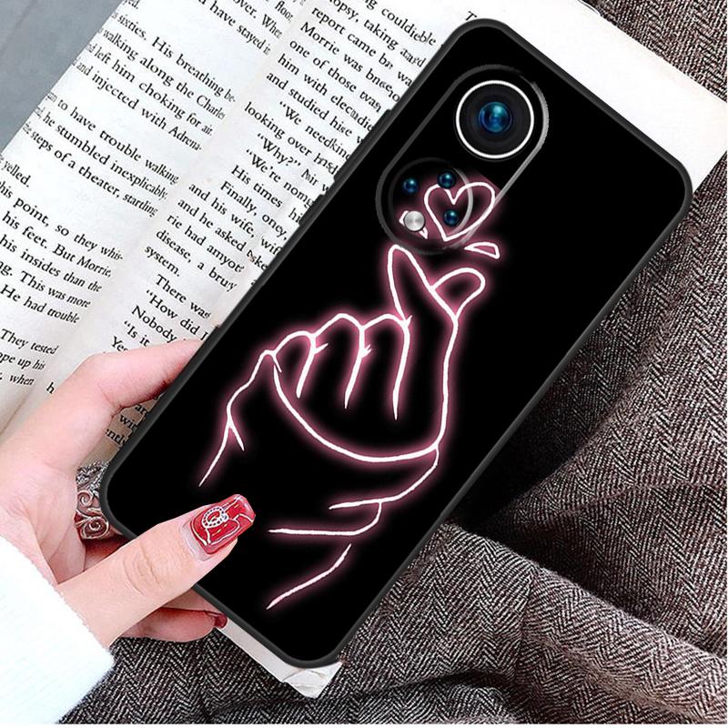 Kpop Finger Heart Case For Honor Magic 8 5 6 7 Lite Honor 200 400 Pro 50 70 90 X9d X9b X9c X9a X8c X8b Win RT