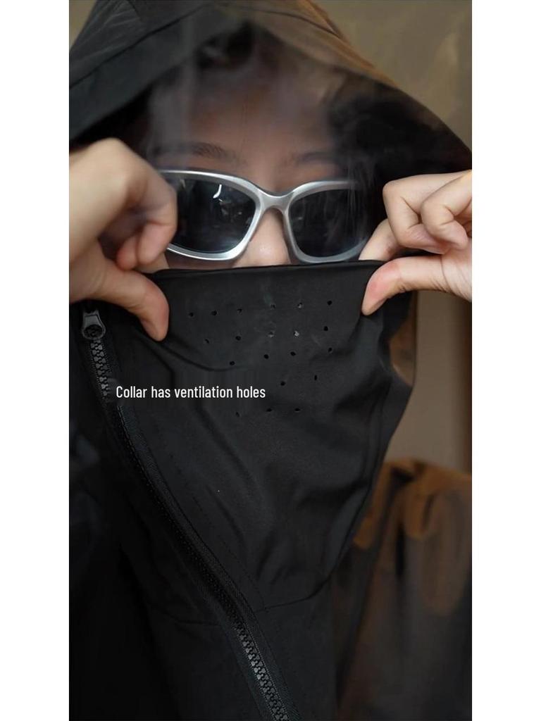 Cortavientos Americano Vintage Unisex: Con capucha, Impermeable, Cremallera oblicua para Otoño/Invierno