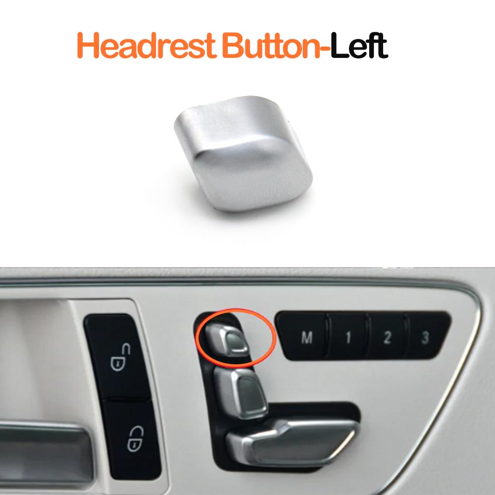 Car Front Seat Backrest Headrest Adjust Switch Button Cover For Benz C E GLK ML GL CLS Class W204 X204 W166 W207 W212 W218