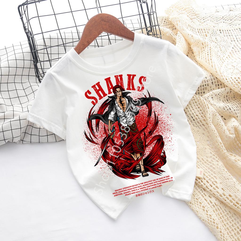 2026 Summer Anime Monkey D Printed Tshirt Kids boys Clothing Fashion Casual Street Tshirt Y2k