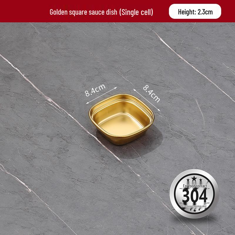 304 Stainless Steel Korean Multi-Compartment Seasoning and Dipping Sauce Dish for Restaurants and Hot Pots