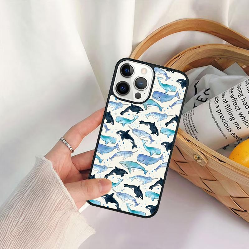 Orcas Whale Phone Case For iPhone 17 Air 16 15 14 11 12 13 Pro MAX Plus coque Cover Shell
