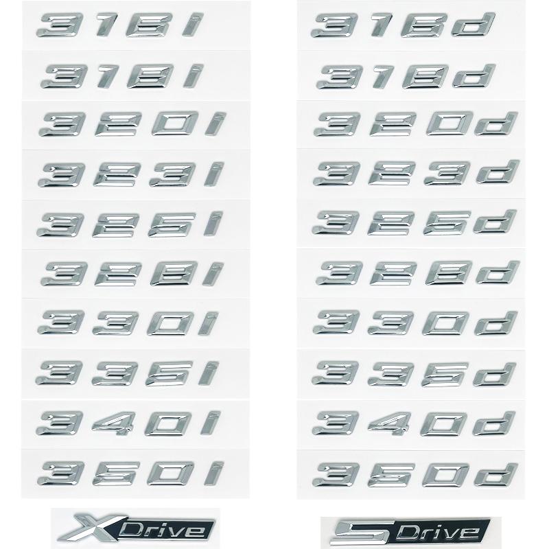 Coche 3D ABS letras de maletero Logo insignia emblema calcomanías pegatina para BMW 3 series 320d 325d 328d 330d 335d E46 E90 E9