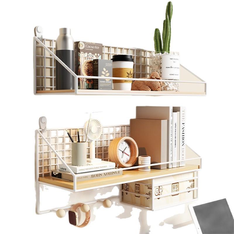 No-Drill Wall-Mounted Shelf: Bedside Hanging Basket for Dorms and Bedrooms