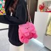 Soft Cute Sweet Girl Schoolbag Cute Pink Polka Dot Kitten Plush Backpack Versatile Multi-functional Oblique Span Bag