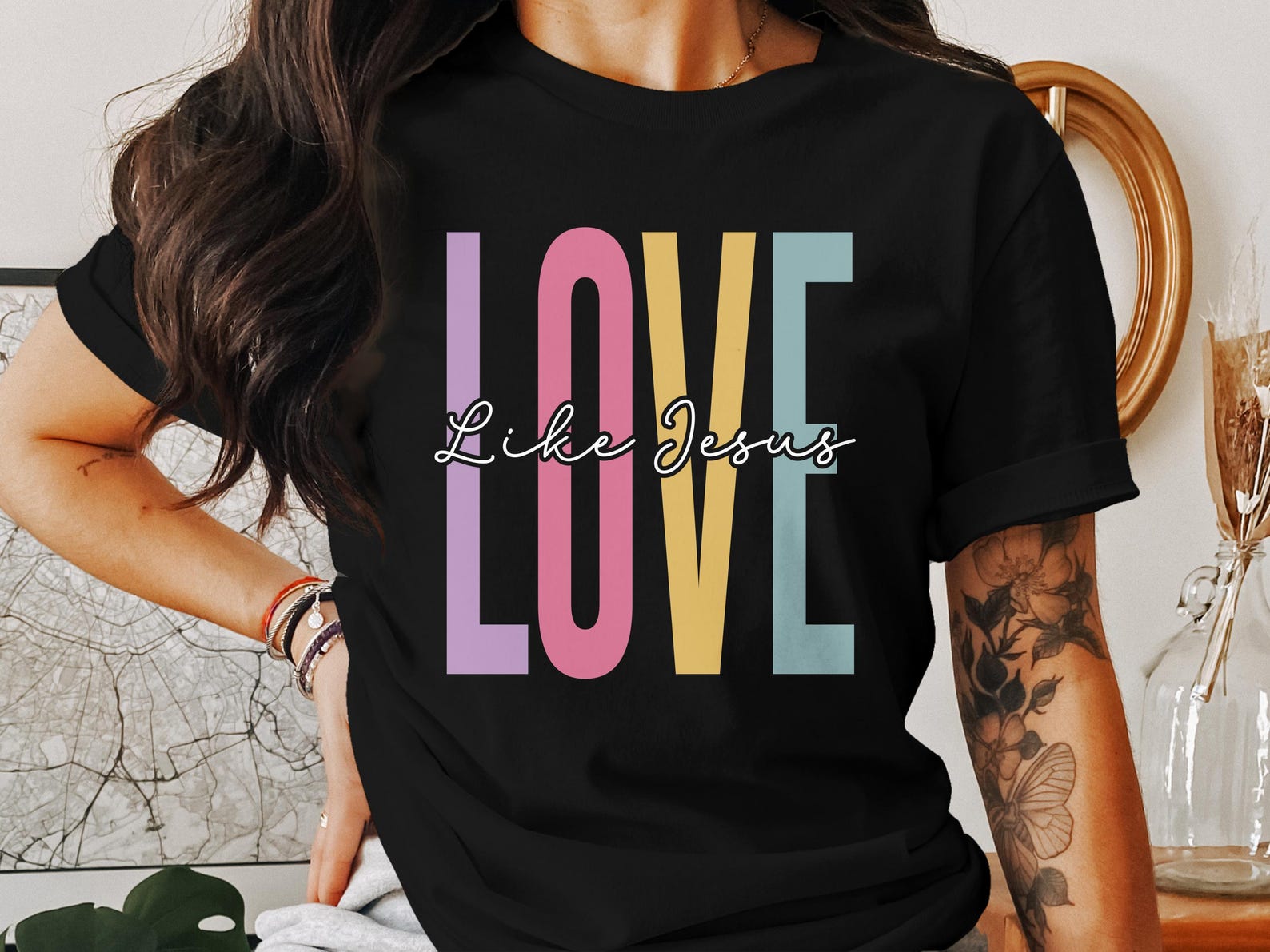 Love Like Jesus T-Shirts, Christian Gift, Religious Apparel, Faith Based T Shirts, God Love, Bible Verse Shirt, Religious Gift 3XL
