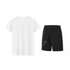 Li-Ning Versatile Loose Fit Solid Color Short Sleeve T-Shirt With Large Logo And High Waist Five-Point Shorts Casual Sports Set ATSV597-1+YKSV117-1