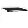 VidaXL Manual Retractable Awning with LED 4.5x3 M Anthracite 3069964