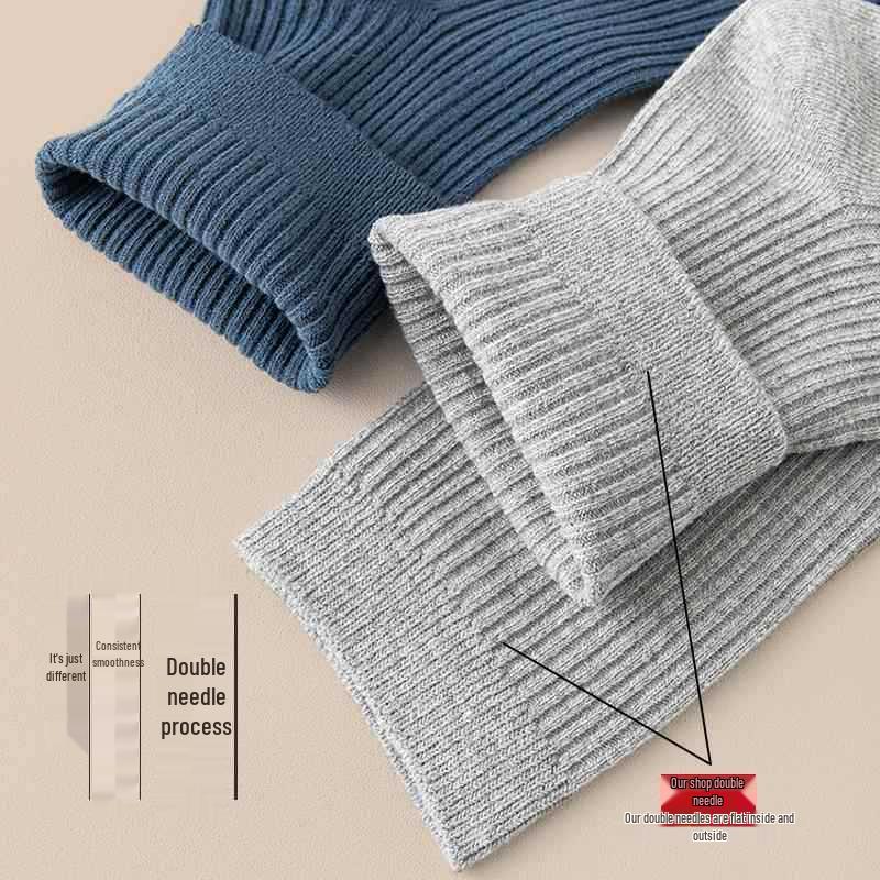 Men's Mid-Calf Cotton Socks - Odor-Resistant, Sweat-Absorbent, Ideal for Spring & Autumn Sports or Business Wear