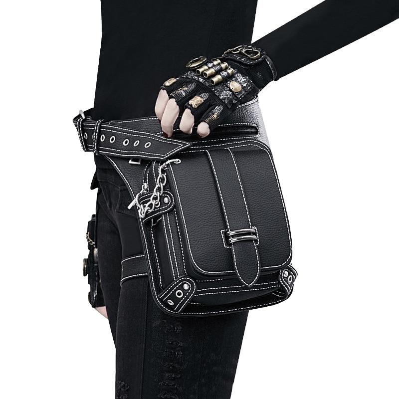 Marsupio da Donna Punk Retrò in PU di Alta Qualità Multifunzionale da Esterno per Moto & Biker Sacche per Cellulare KTY
