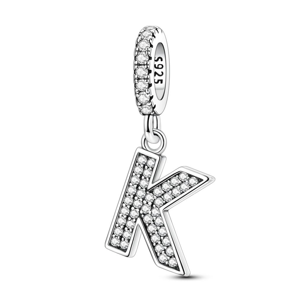Decorative Charms Genuine Copper Heart Pendant Piece Letter Name Charm Decorations Bead Elements Suitable For Authentic Bracelet Style For Women