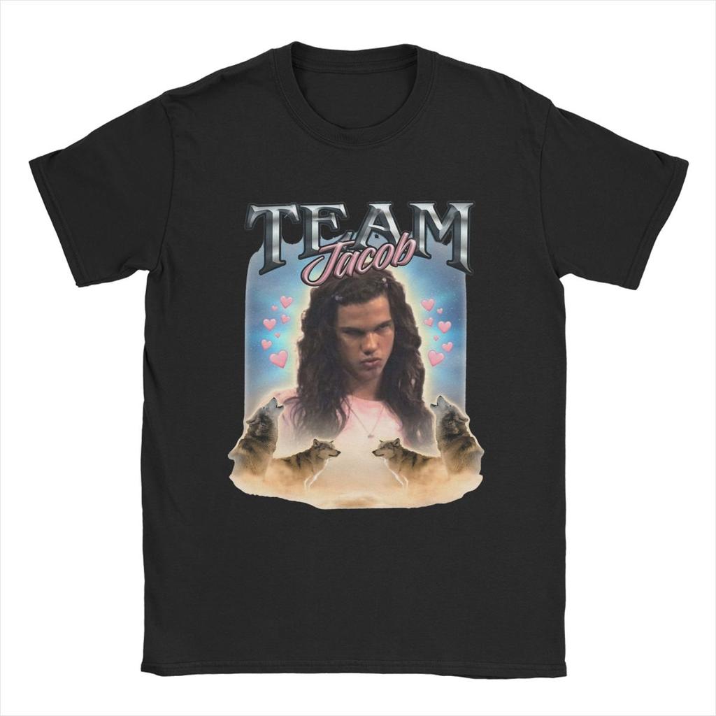 Unisex T-Shirt Team Jacob Verflucht Fan Collage Twilight 100% Baumwolle T-Shirt Kurzarm T-Shirt Rundhals Kleidung Druck