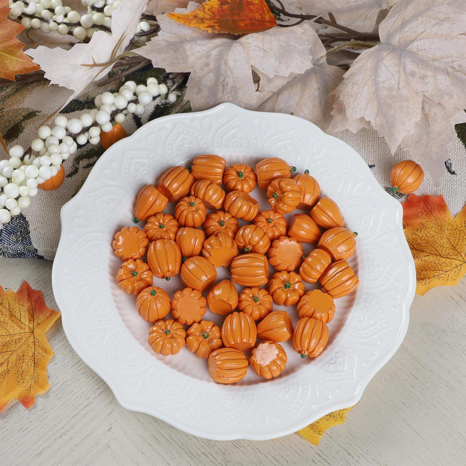 

Fall Small Desktop Pumpkin Small Artificial Pumpkins Table Decoration Realistic Reusable Fake Vegetable Figure for Banquet CN