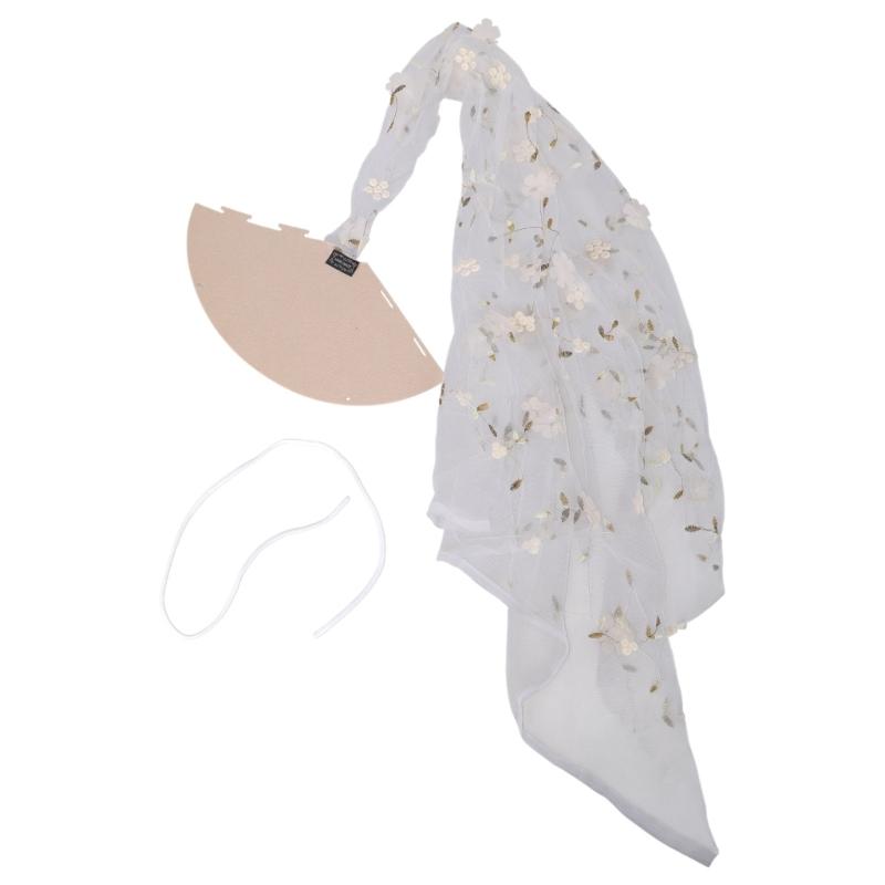 

Кружевная шляпа на день рождения с вышитой цветочной вуалью для женщин, девочек, детей, на день рождения, свадьбу, детские праздники, реквизит для фотосессий бежевый