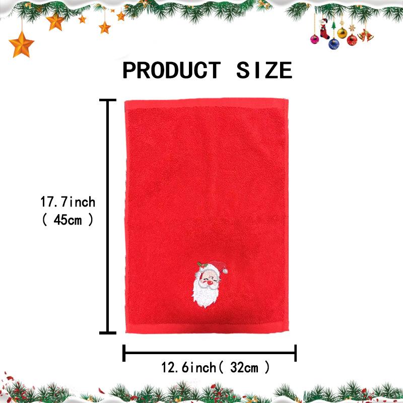32*45cm Christmas Cotton Towel Set - Embroidered Holiday Kitchen & Bath Hand Towels with Festive Motifs