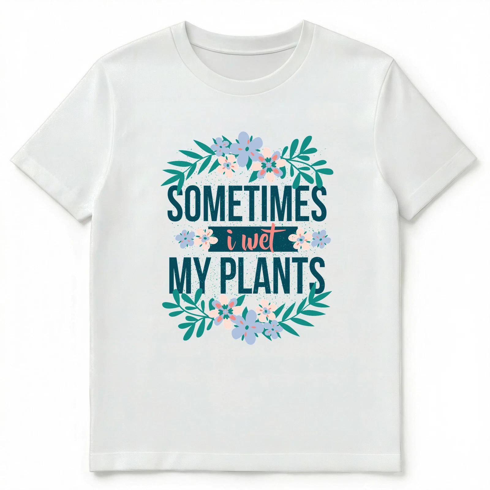 Sometimes I Wet My Plants Funny Gift For Gardener Unisex T-Shirt 2XL