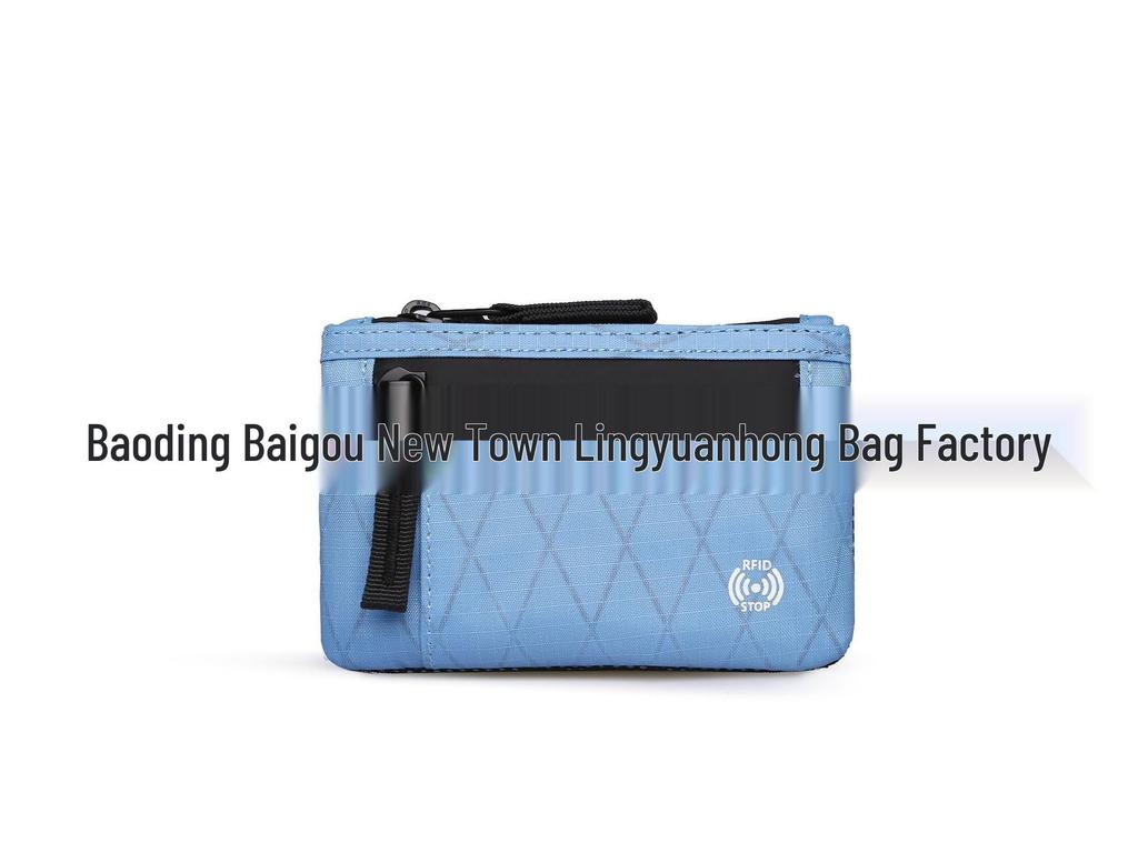 RFID Coin Purse and Anti-theft Card Holder Mini Travel Wallet with Keychain