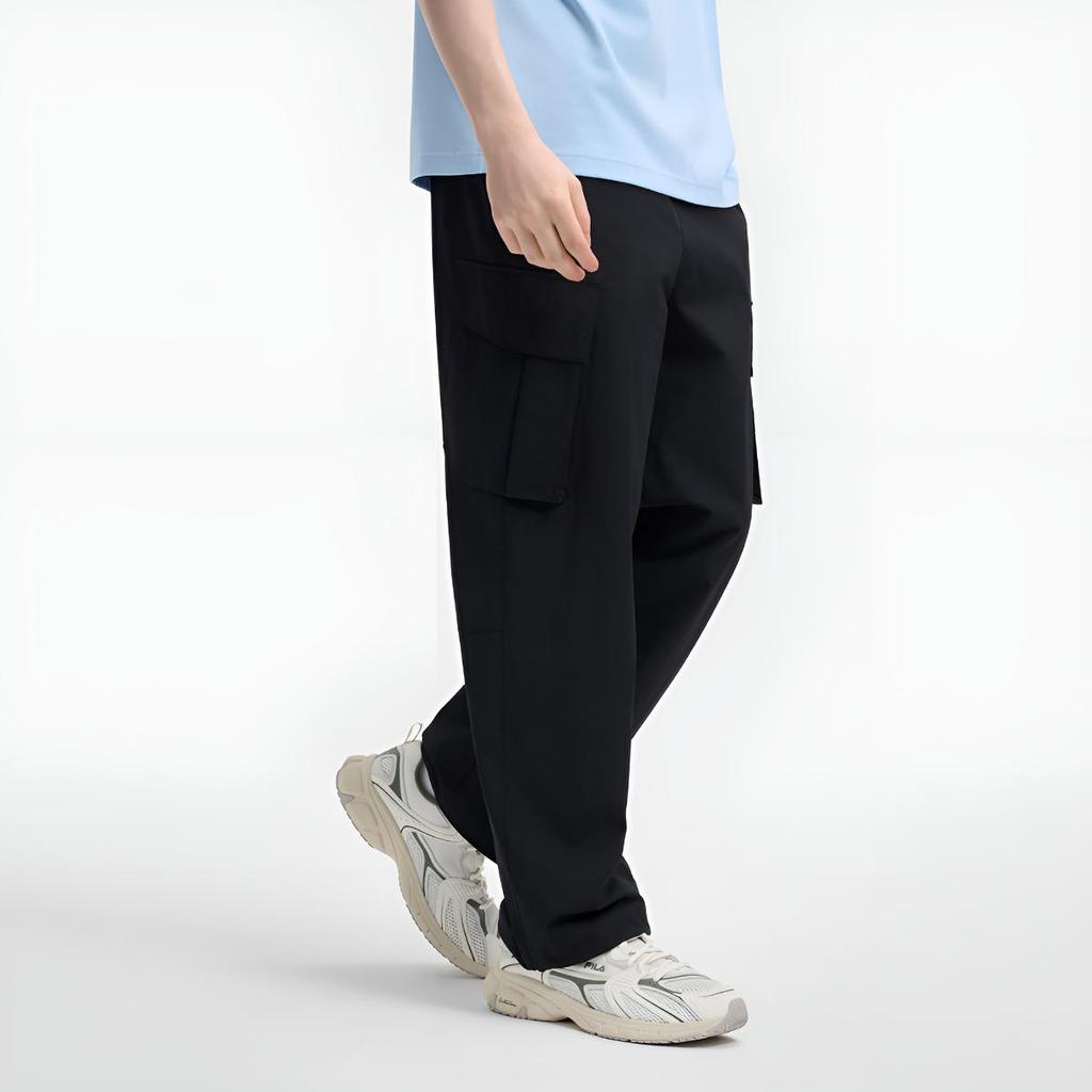 Fila Original Fashionable Personality Trend Classic Retro Sports Functional Cargo Style Versatile Comfortable Woven Casual Pants F11M629802FBK