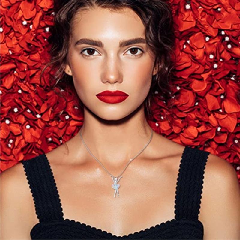 Dansande Flicka Berlock Halsband Justerbar Halskedja Dansare Hänge Smycken för Flickor