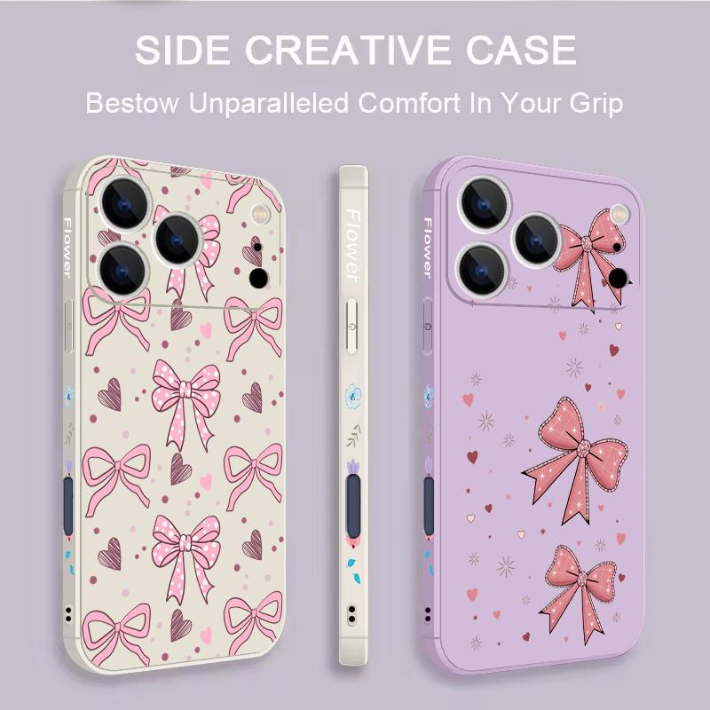 Lovely Bowknots Print Case For iPhone 17 Pro Max iPhone 16 15 14 13 Pro Max Magnetic For Magsafe Soft Silicone Phone Back Cover