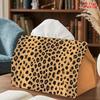 2D Flat 1pc, Tissue Box. Leopard Print Napkin Dispenser, Reusable, Daily Desktop Tissue Organizer, Suitable for Kitchen Living Room Bedroom Bathroom,