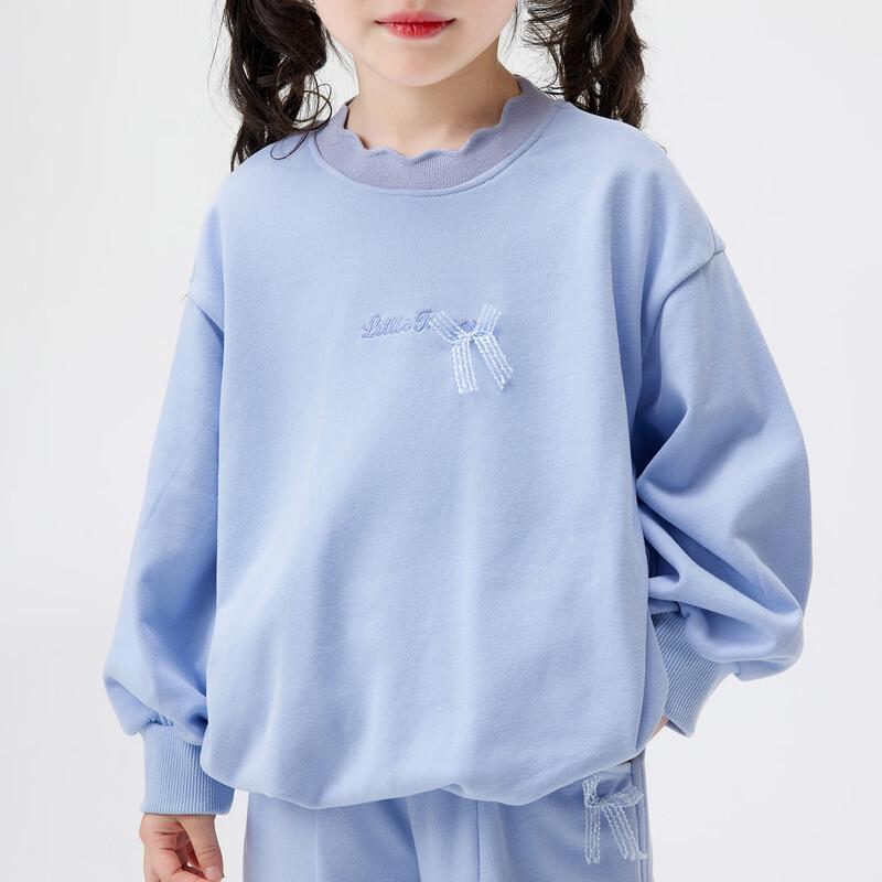 Girls' Casual Lace Bow Two-Piece Set