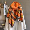 Autumn and winter new fashion personalized belt buckle jacquard scarf women's thickened warm versatile neck protection shawl scarf