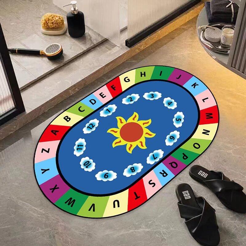 Kieselgur Badezimmer Badezimmerbodenmatte, schnelltrocknende rutschfeste Türmatte an der Tür, Fußmatte Toilette schnelltrocknender Teppich