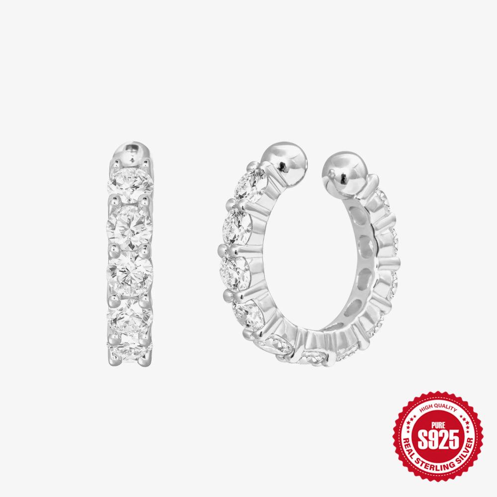 

Стильные и простые серьги из стерлингового серебра 925 пробы, классические, с бриллиантами, без пирсинга ушей и клипсы для ушей без пирсинга 925 Silver платиновый